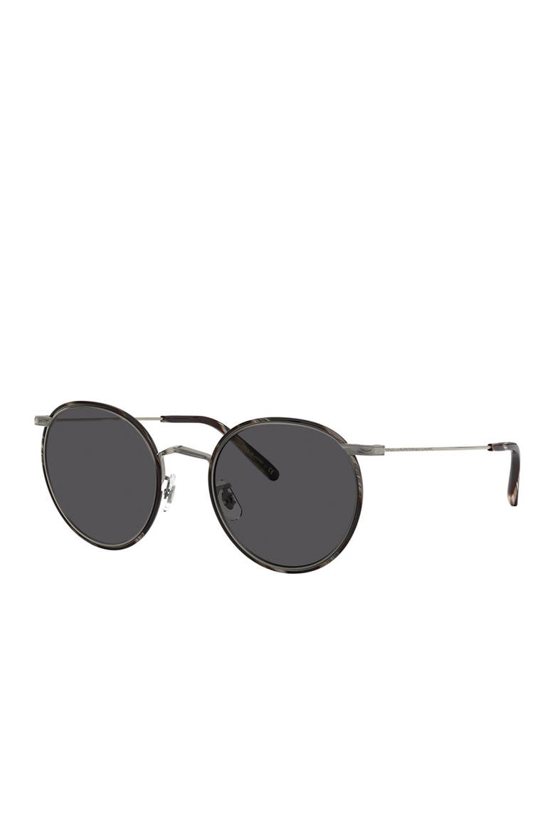 Casson 49mm Round Sunglasses, Alternate, color, SILVER