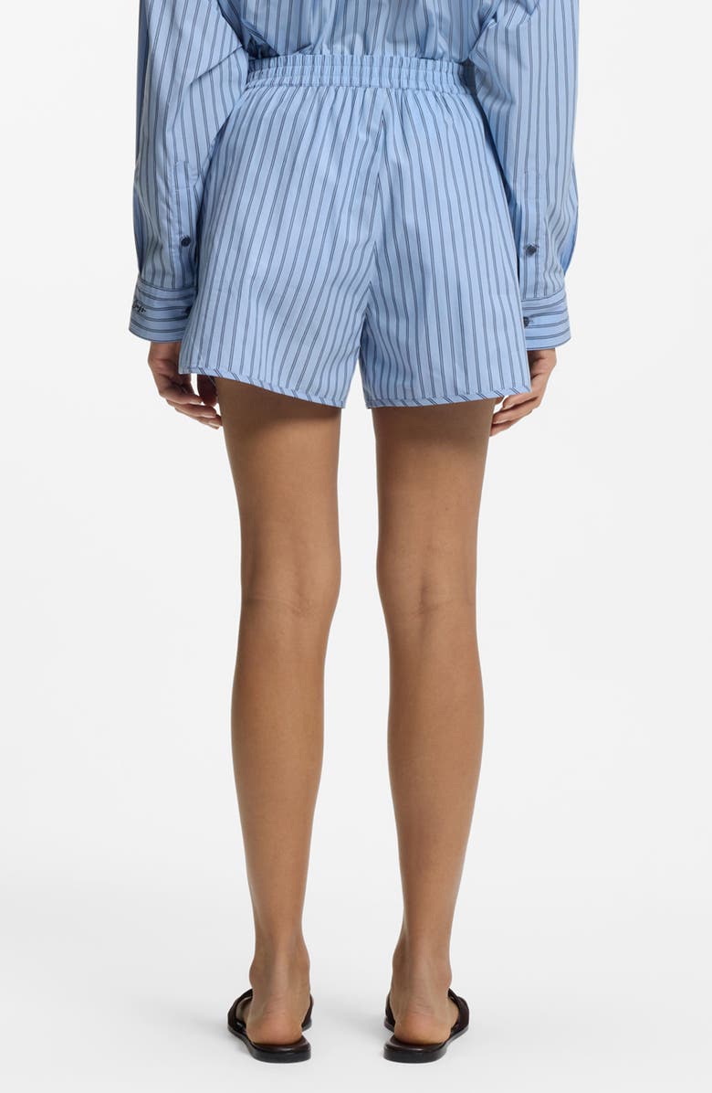 BOSS Orange Tiplyna Stripe Cotton Shorts, Alternate, color, Blue Stripe