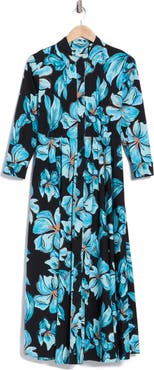 DVF Blaine Floral Midi Shirtdress