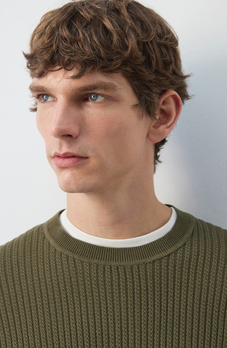 MANGO Fine Knit Sweater, Alternate, color, Olive Green