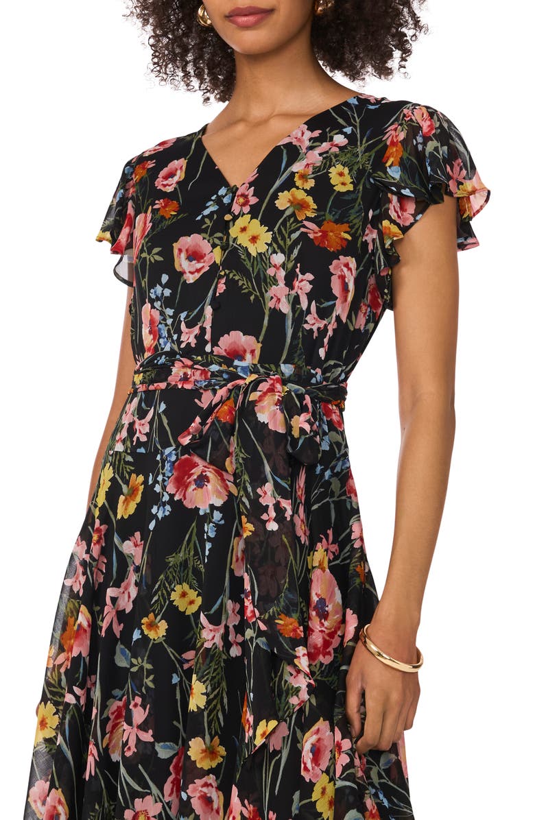 Vince Camuto Floral Print Chiffon Maxi Dress, Alternate, color, 