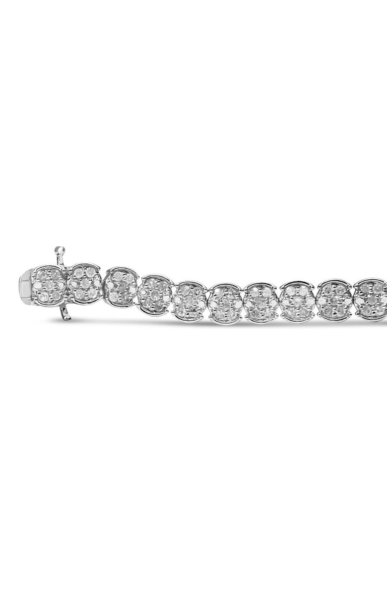 Haus of Brilliance Silver 2.0 Cttw Diamond Cluster Link Bracelet, Alternate, color, White