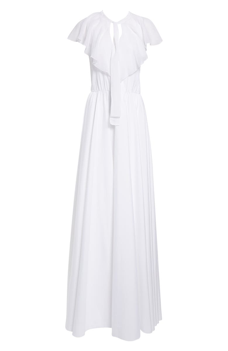 Giambattista Valli Flutter Overlay Cotton Dress, Alternate, color, White