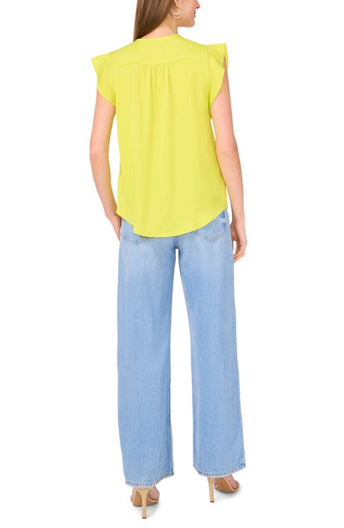 VINCE CAMUTO VINCE CAMUTO RUFFLE SLEEVE SATIN TOP 