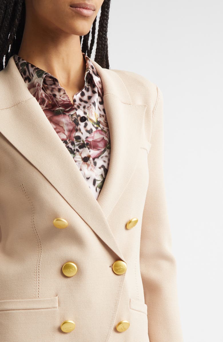 L'AGENCE Amelia Knit Blazer, Alternate, color, Light Cappuccino/ Gold