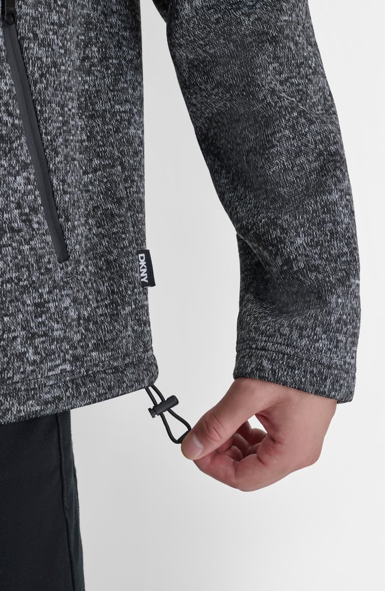 DKNY Sweater Knit Fleece Jacket, Alternate, color, Dark Charcoal