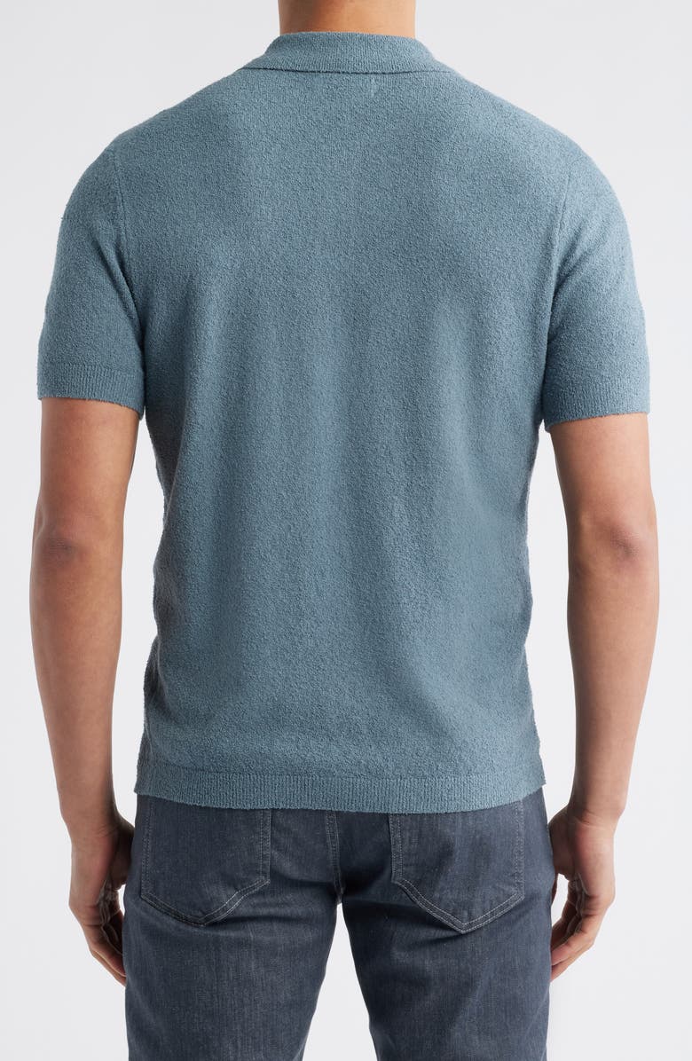 Nordstrom Short Sleeve Bouclé Polo Sweater, Alternate, color, Blue Weather