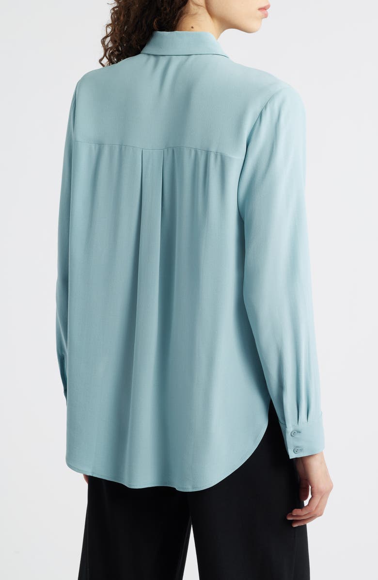 Eileen Fisher Classic Collared Silk Shirt, Alternate, color, Seafoam