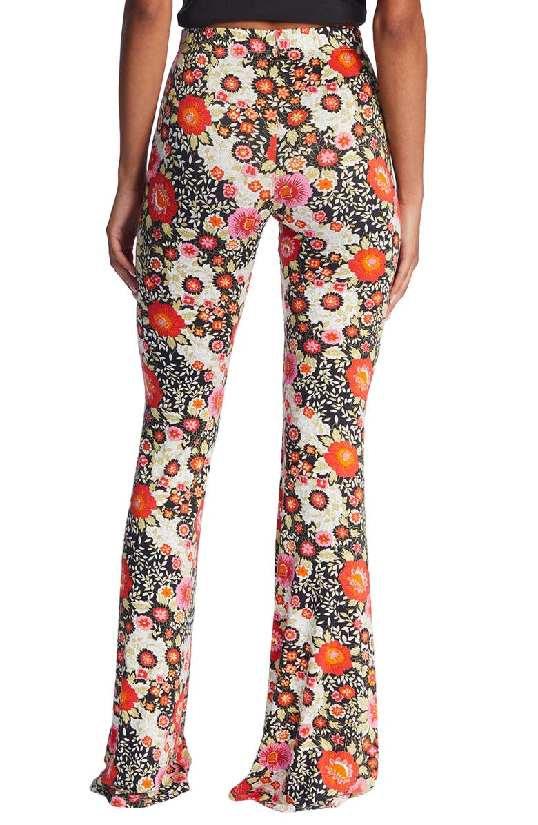 Billabong Sundown Floral High Waist Flare Cotton Pants, Alternate, color,