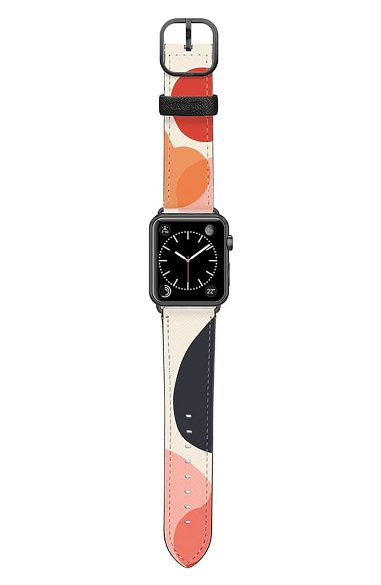 CASETiFY Cool Beans Saffiano Faux Leather Apple Watch<sup>®</sup> Band, Alternate, color,