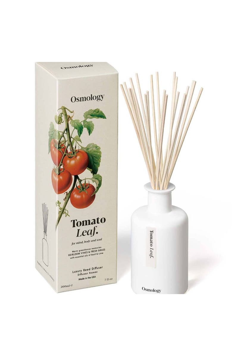 Osmology Tomato Leaf Reed Diffuser - Tomato Leaf, Fresh Grass and Lime, Main, color, White