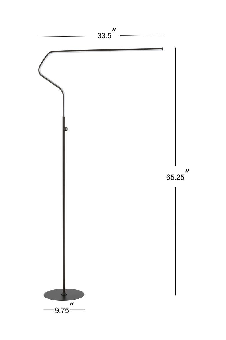 Julian 65.25" Integrated LED Metal Floor Lamp, Alternate, color, Black
