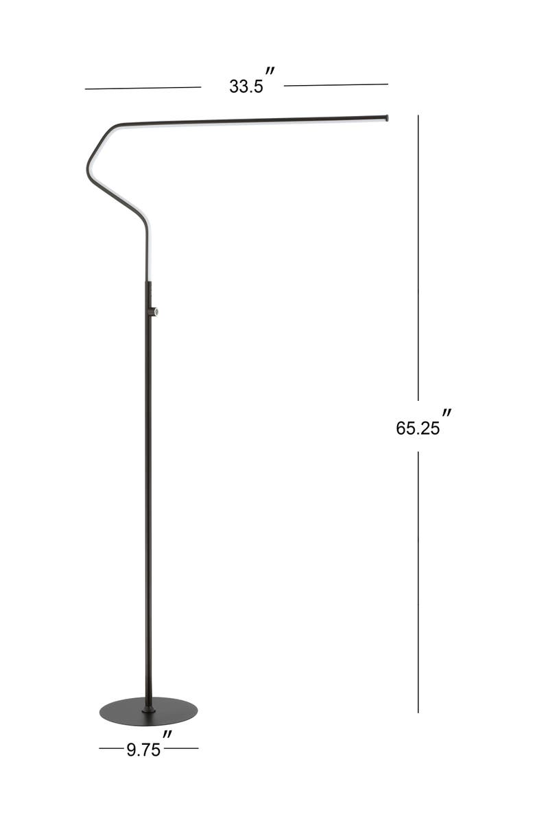 JONATHAN Y Julian 65.25" Integrated LED Metal Floor Lamp, Alternate, color, Black