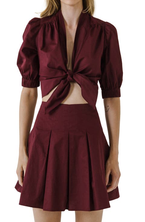 Tie Front Crop Shirt