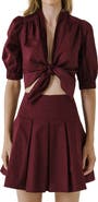 Endless Rose Tie Front Crop Shirt
