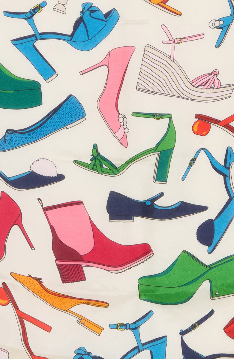 Kate Spade New York shoes silk scarf, Alternate, color, Ivory Multi