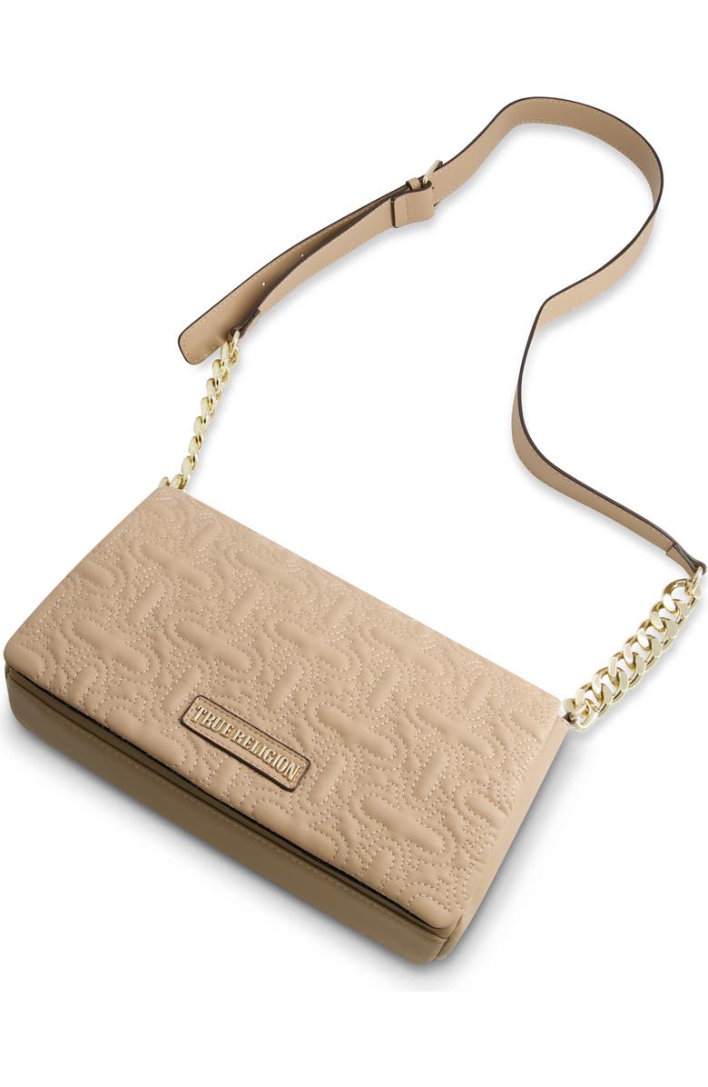True Religion Quilted Horseshoe Flap Bag, Alternate, color, Camel