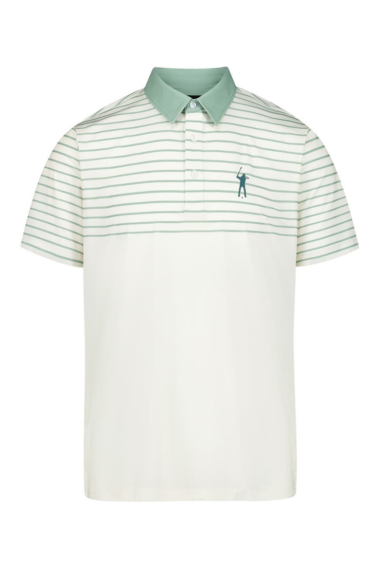 Signature Top Stripe Golf Polo, Main, color, JETSTREAM/ SAGE