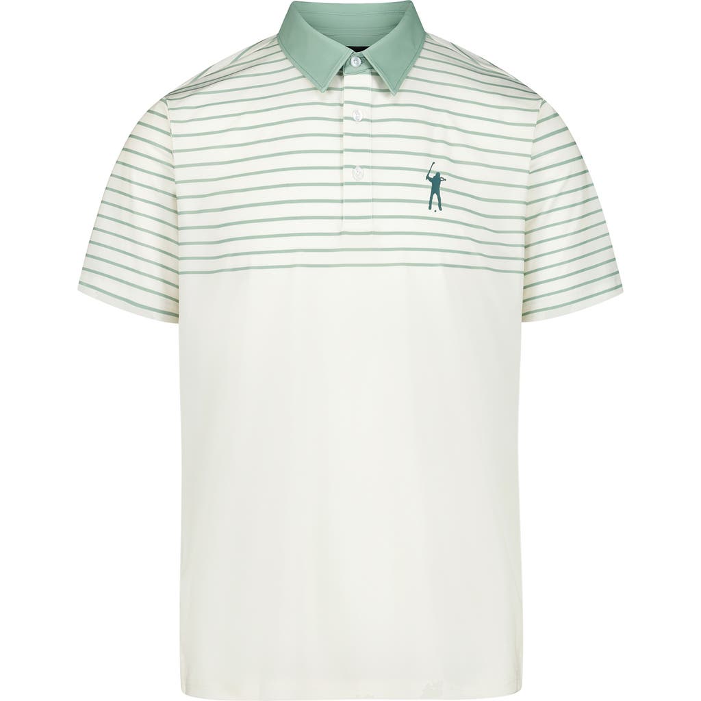 Eastside Golf Signature Top Stripe Golf Polo In White