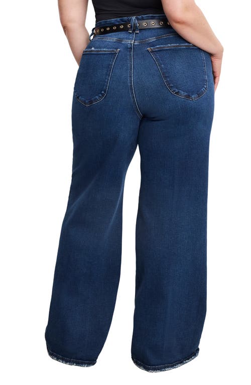 Good American Good Waist Patch Pocket High Waist Wide Leg Palazzo Jeans