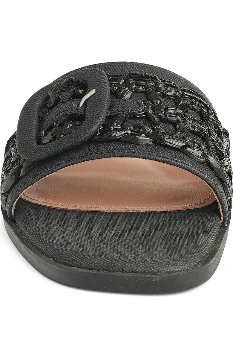 NEW YORK AND COMPANY Amber Woven Buckle Slide Sandal, Alternate, color, Black