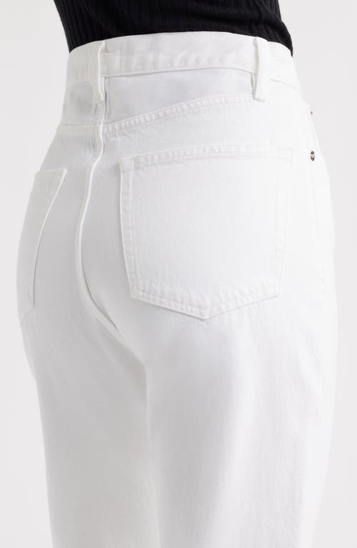 Shop Frame The Lax Frayed High Waist Flare Jeans In White Raw Fray