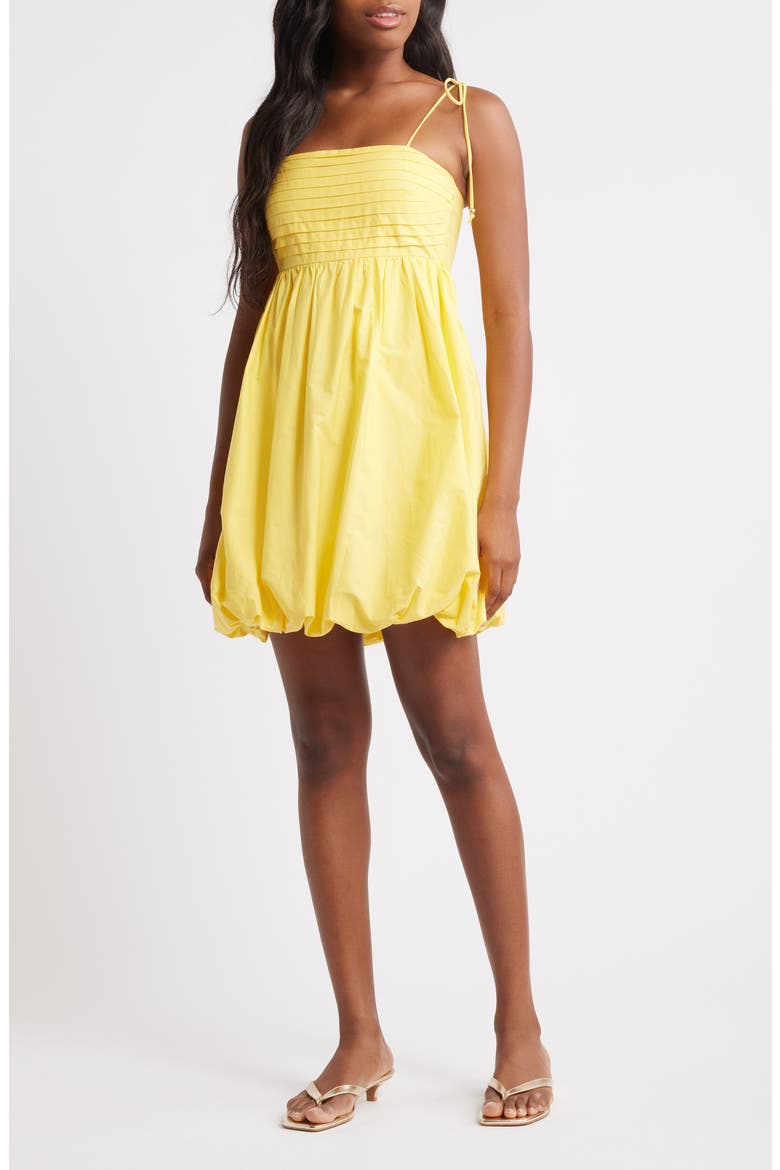 Bubble Hem Babydoll Minidress, Main, color, YELLOW