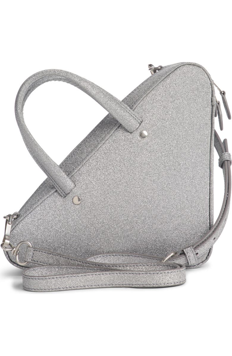 Balenciaga Extra Small Glitter Triangle Leather Bag, Alternate, color,