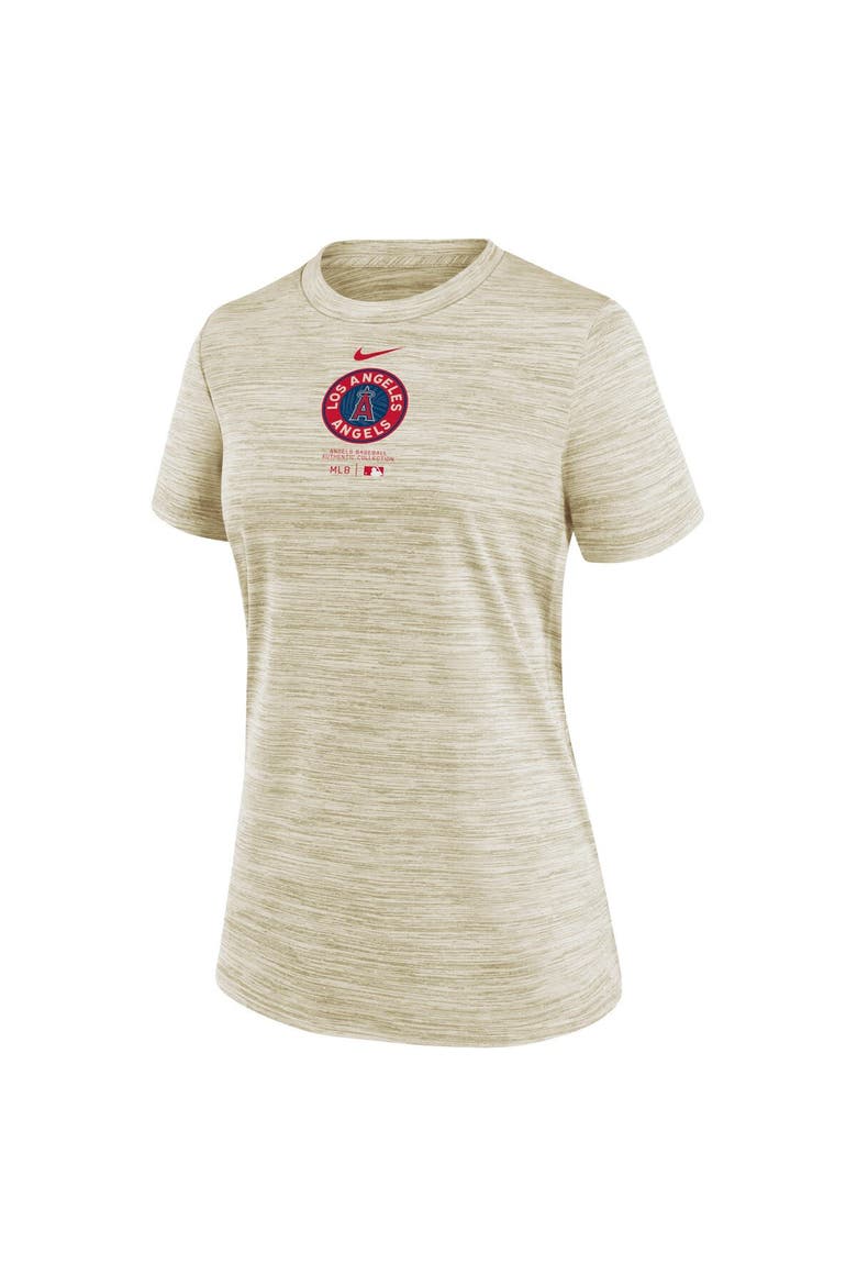 Women's Nike Cream Los Angeles Angels City Connect Practice Velocity T-Shirt, Alternate, color, Cream