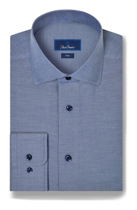 Trim Fit Cotton & Cashmere Dress Shirt