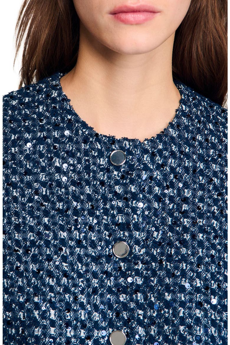 Sequin crop top, Alternate, color, Navy blue
