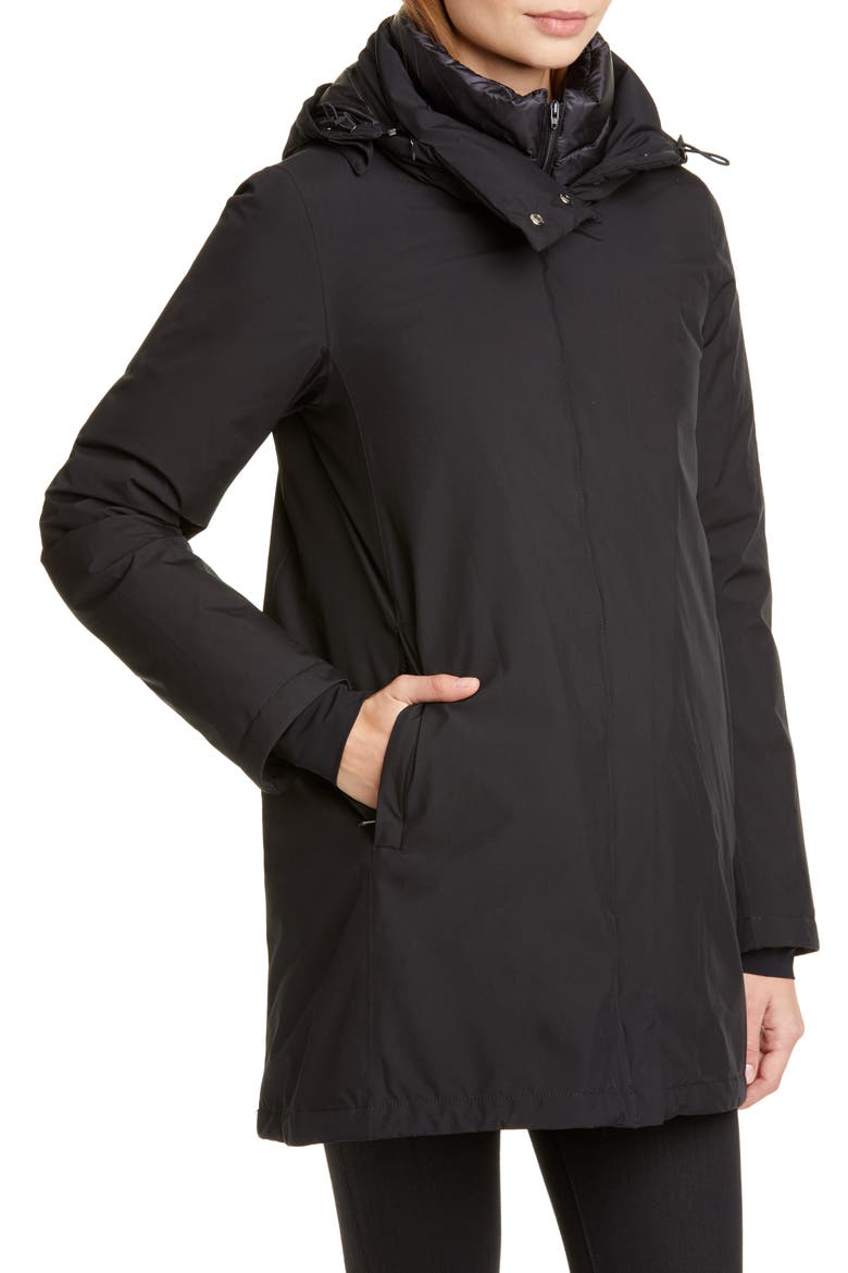 Gore-Tex® Coat with Removable Down Bib, Alternate, color, BLACK
