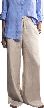 Reiss Willow Wide Leg Linen Blend Drawstring Pants