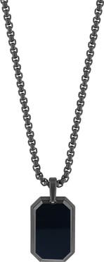 EFFY Onyx Pavé Tag Pendant Necklace