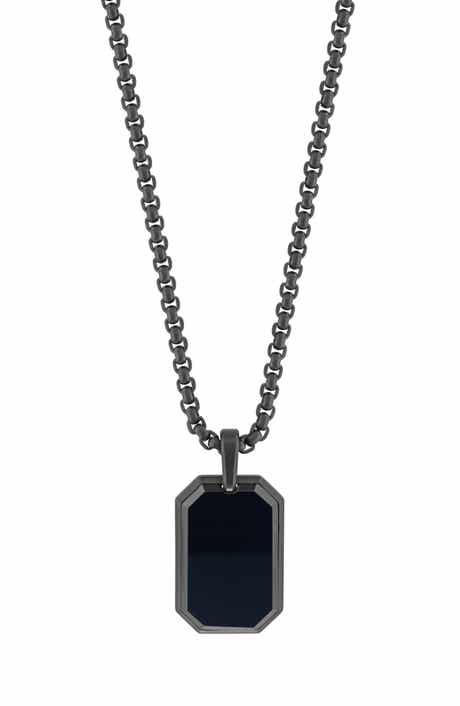 EFFY Onyx Pavé Tag Pendant Necklace