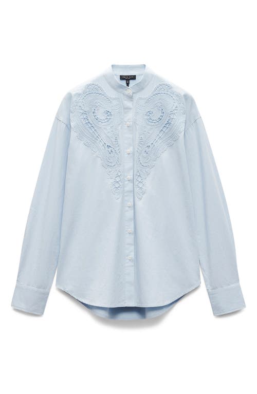 Rag & Bone Ainsley Long-sleeve Embroidered Shirt In Blue