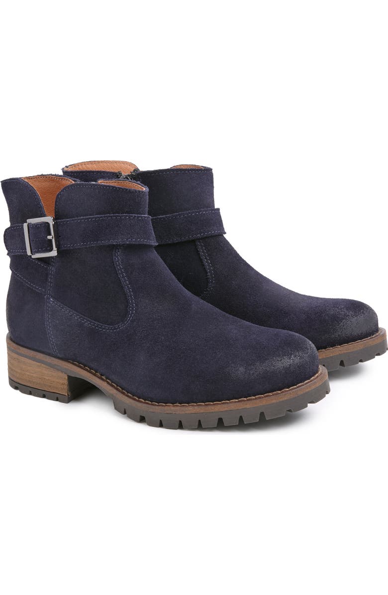 Celtic & Co. Strap Detail Ankle Boot, Main, color, Dark Navy