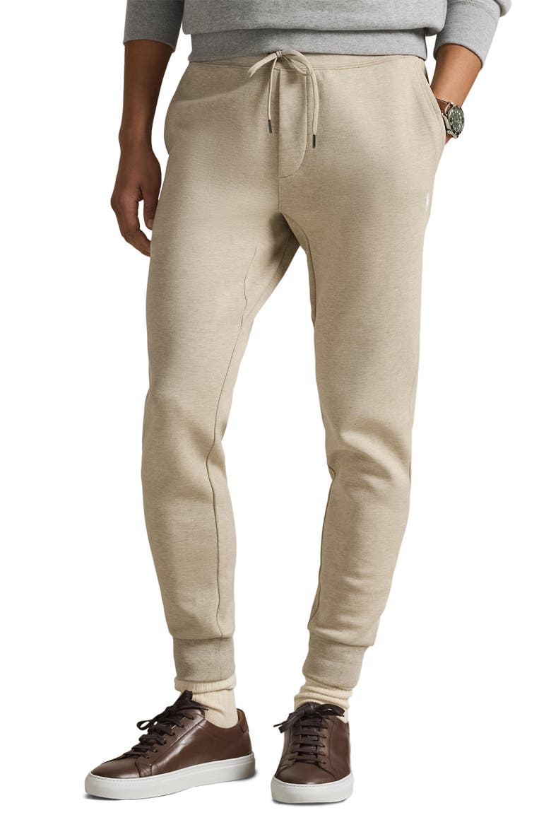 Double Knit Joggers, Main, color, TUSCAN BEIGE HEATHER