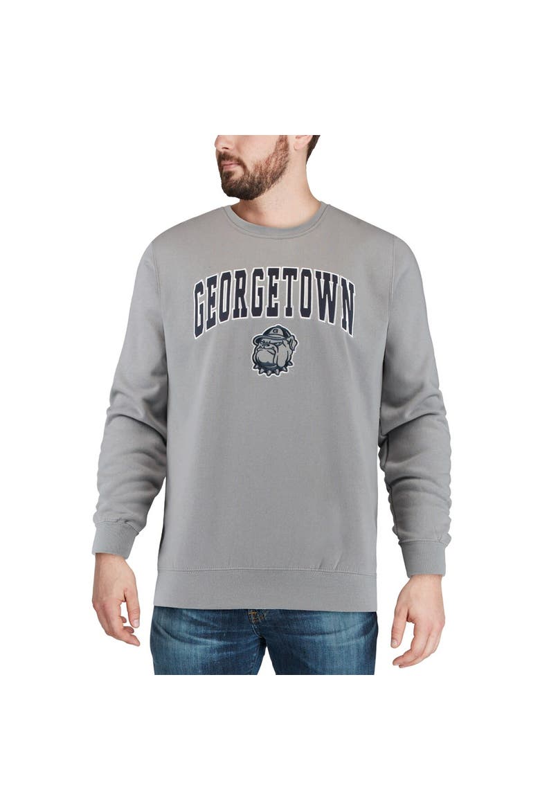 Men's Colosseum Gray Georgetown Hoyas Arch & Logo Crew Neck Sweatshirt, Alternate, color, Gray
