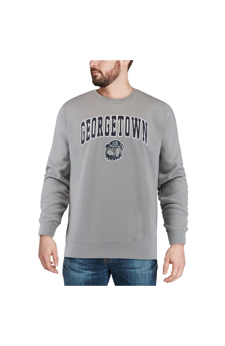 COLOSSEUM Men's Colosseum Gray Georgetown Hoyas Arch & Logo Crew Neck Sweatshirt, Alternate, color, Gray