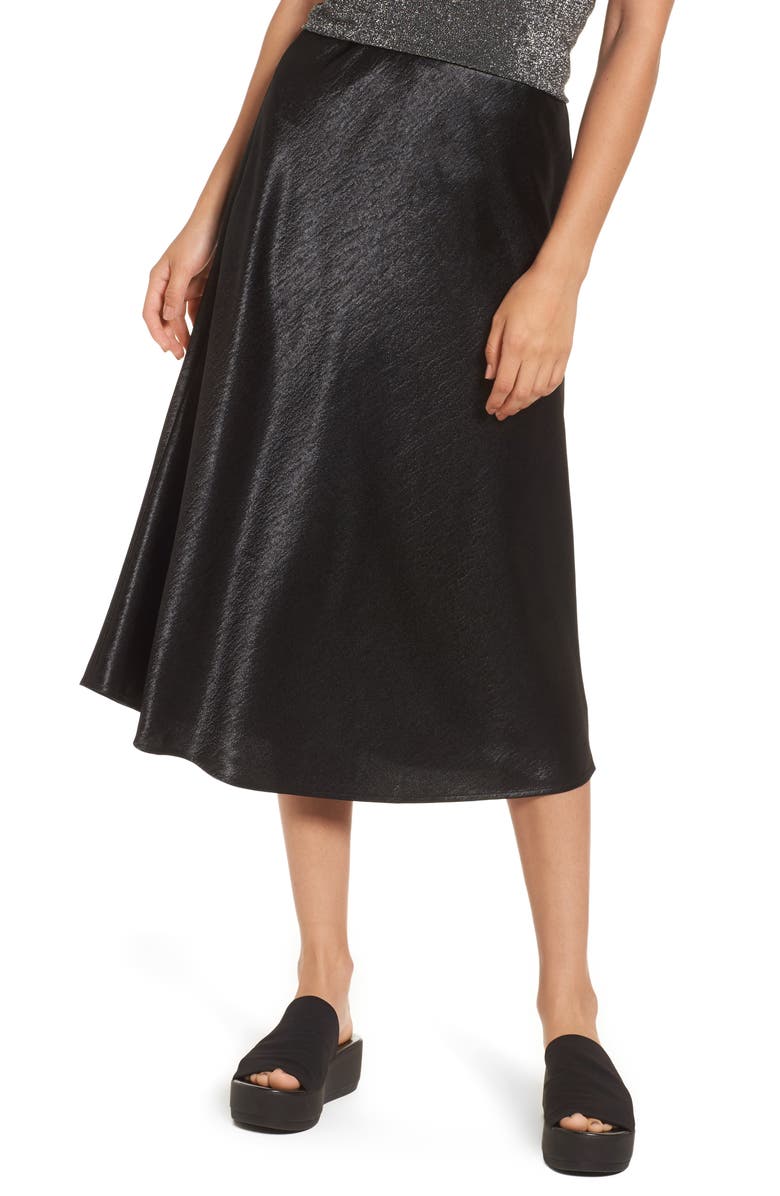 Love, Fire Satin Midi Skirt, Main, color, 