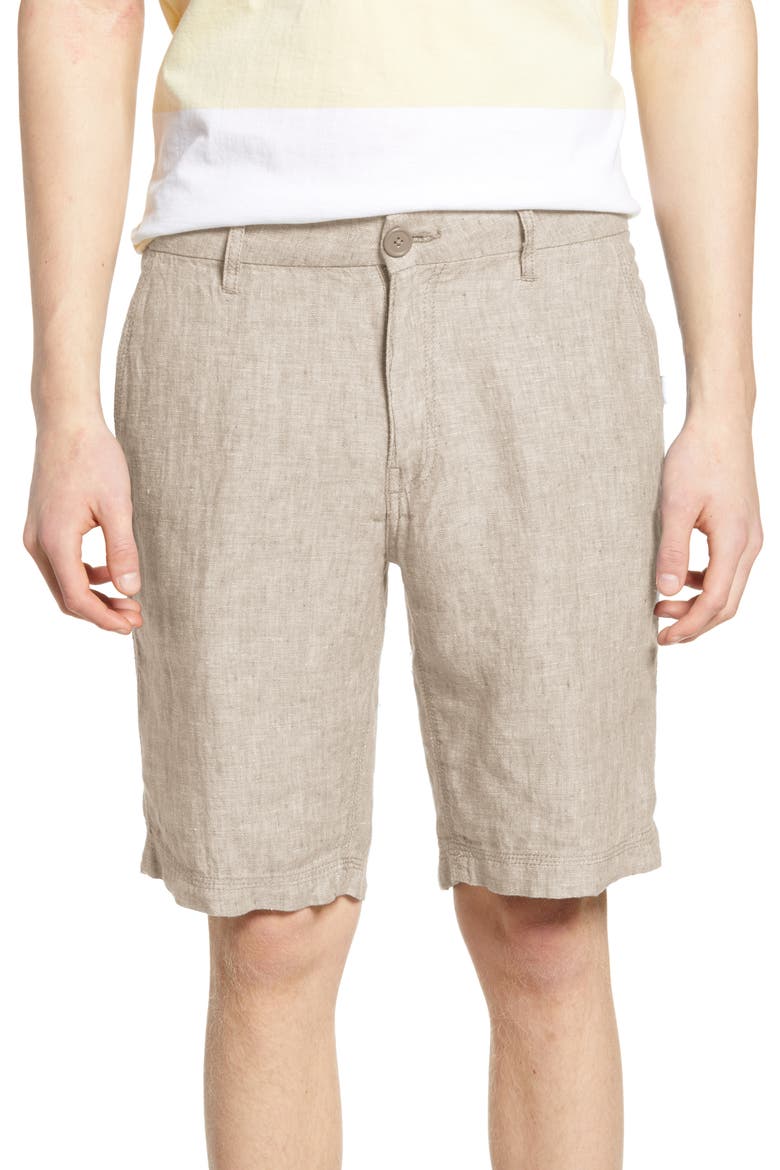 Austin Linen Shorts, Main, color, KHAKI