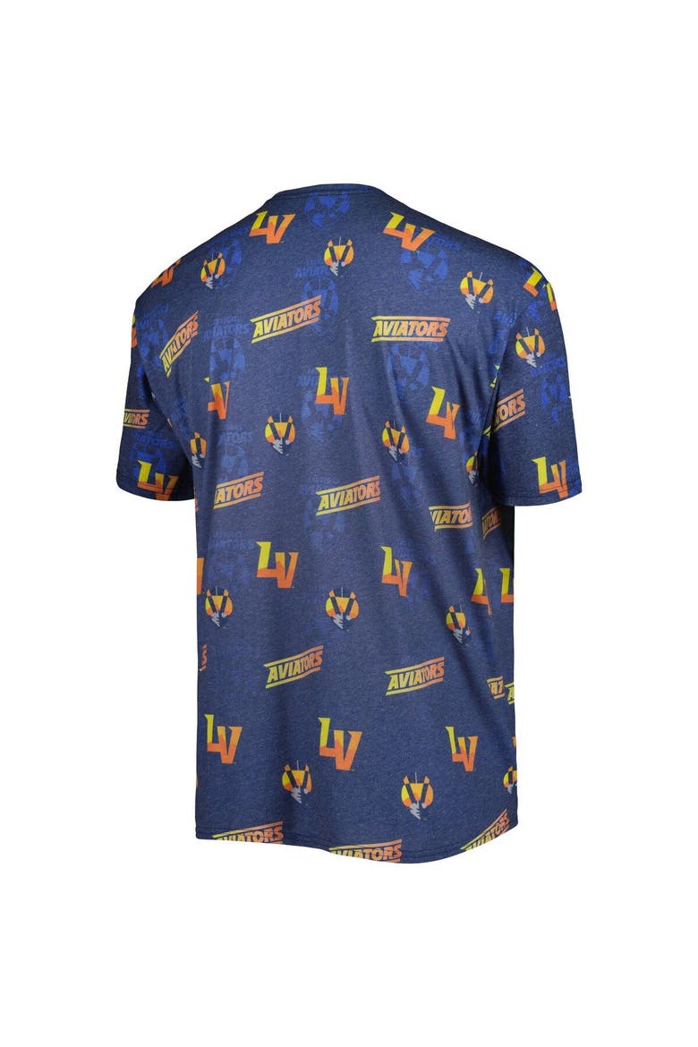Men's Navy Las Vegas Aviators Allover Print Crafted T-Shirt, Alternate, color, Navy