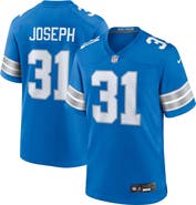 Nike Men's Nike Kerby Joseph  Blue Detroit Lions Team Game Jersey