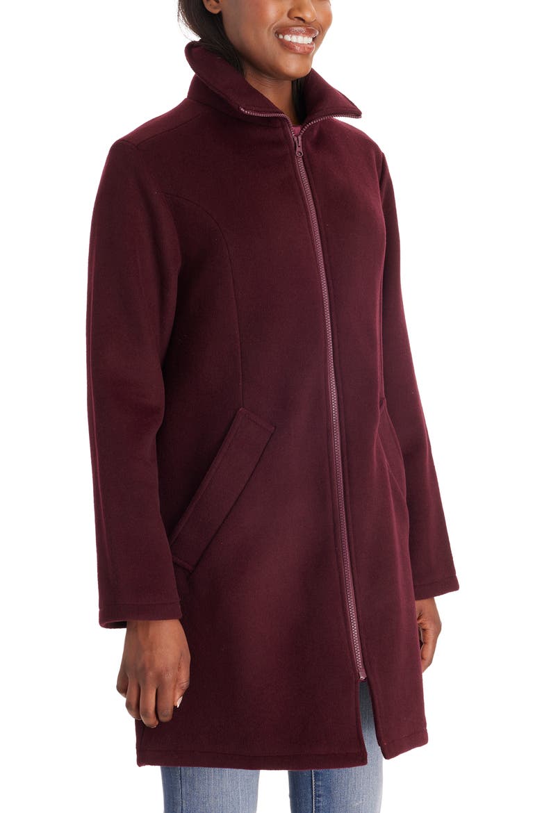 Khloe 3-in-1 Wool-Blend Maternity Coat Semi-Fitted, Alternate, color, BURGUNDY