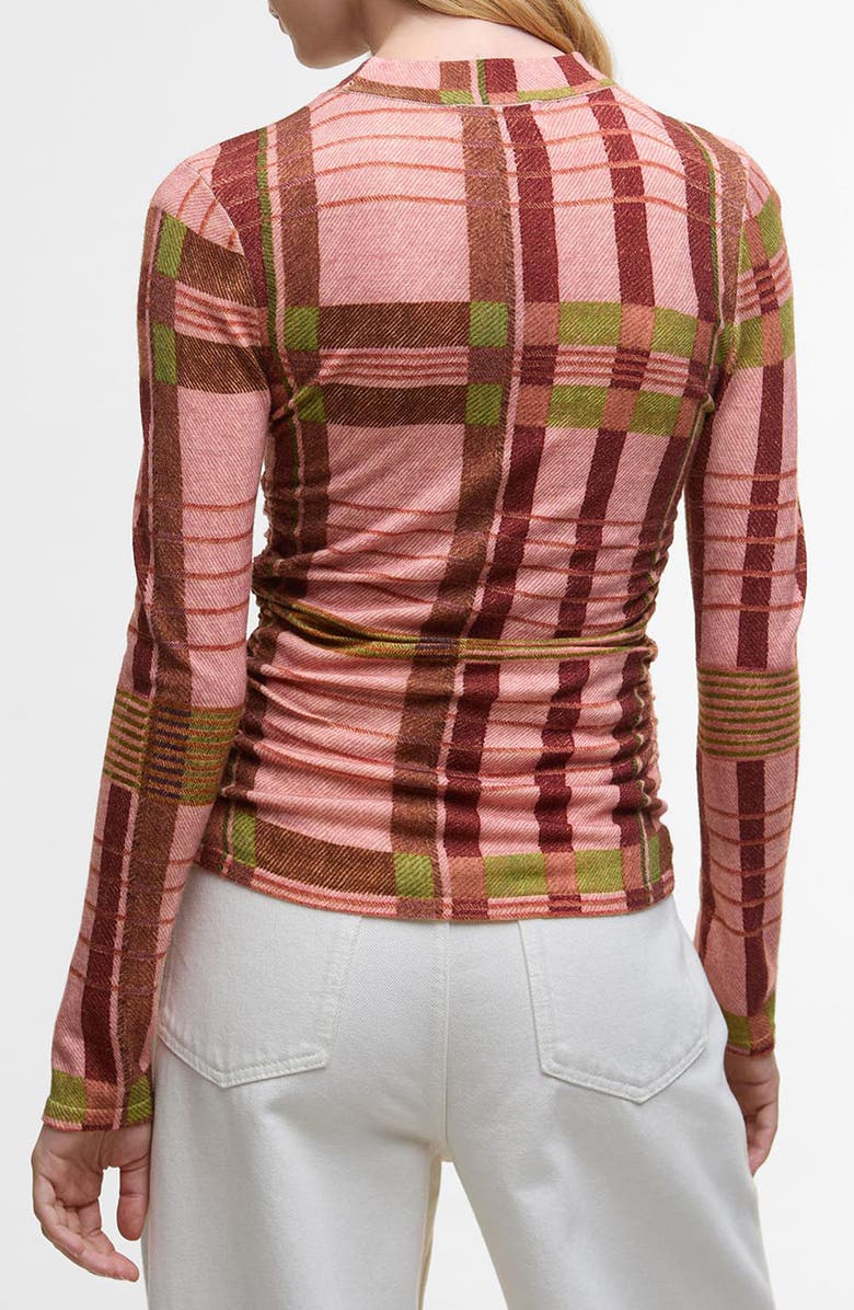 Barbour x Farm Rio Thalita Abstract Tartan Knit Top, Alternate, color, Pink Tartan