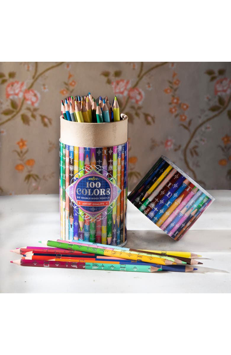 eeBoo 100 Color 50-Pack Double-Sided Color Pencils, Alternate, color, 