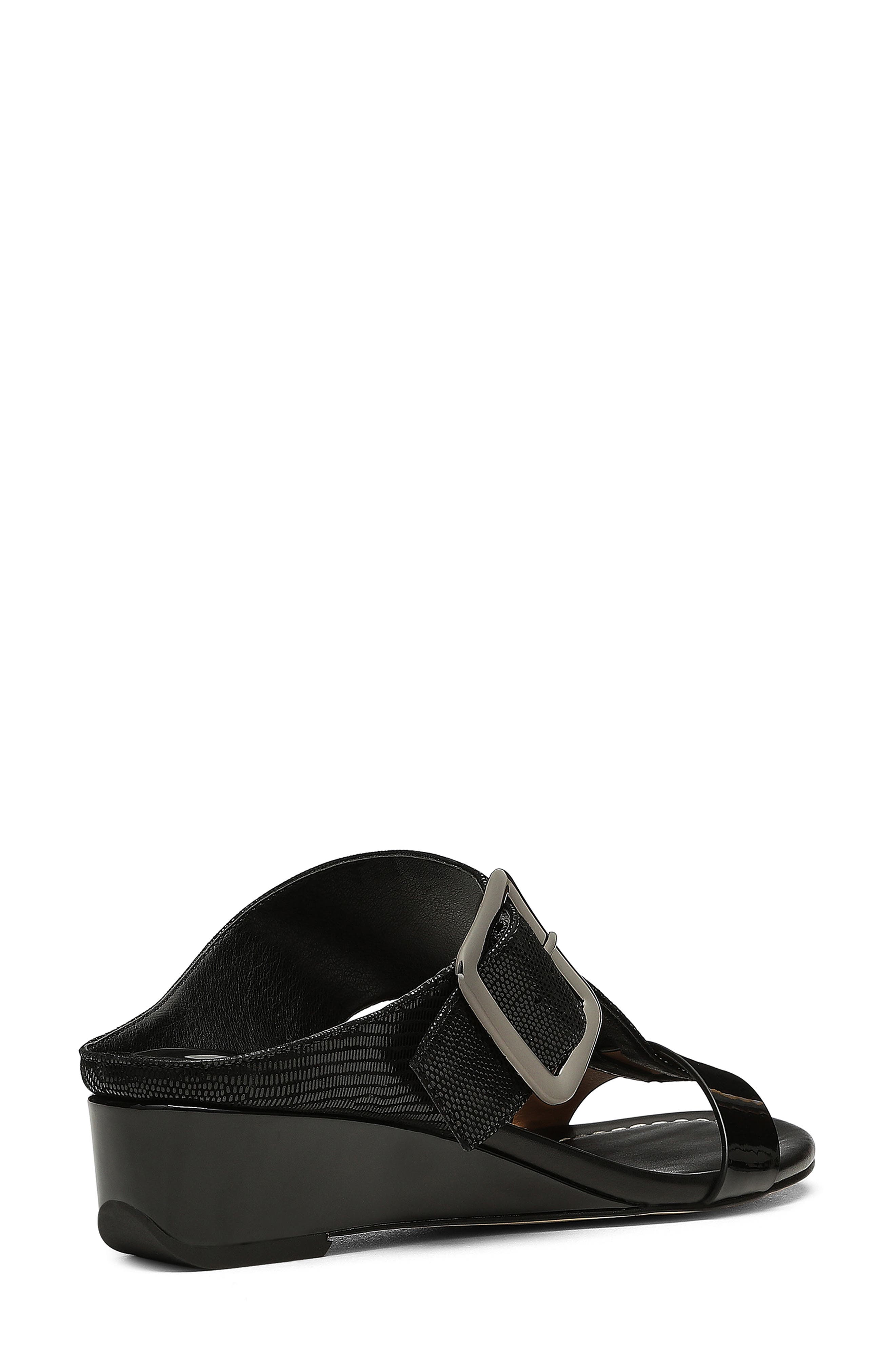 Donald Pliner Vine Buckled Wedge Sandal, Alternate, color, Black