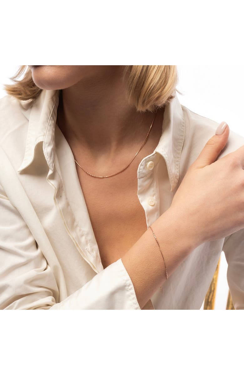 Spero London Six Beads Sterling Silver Bracelet, Alternate, color, Rose Gold