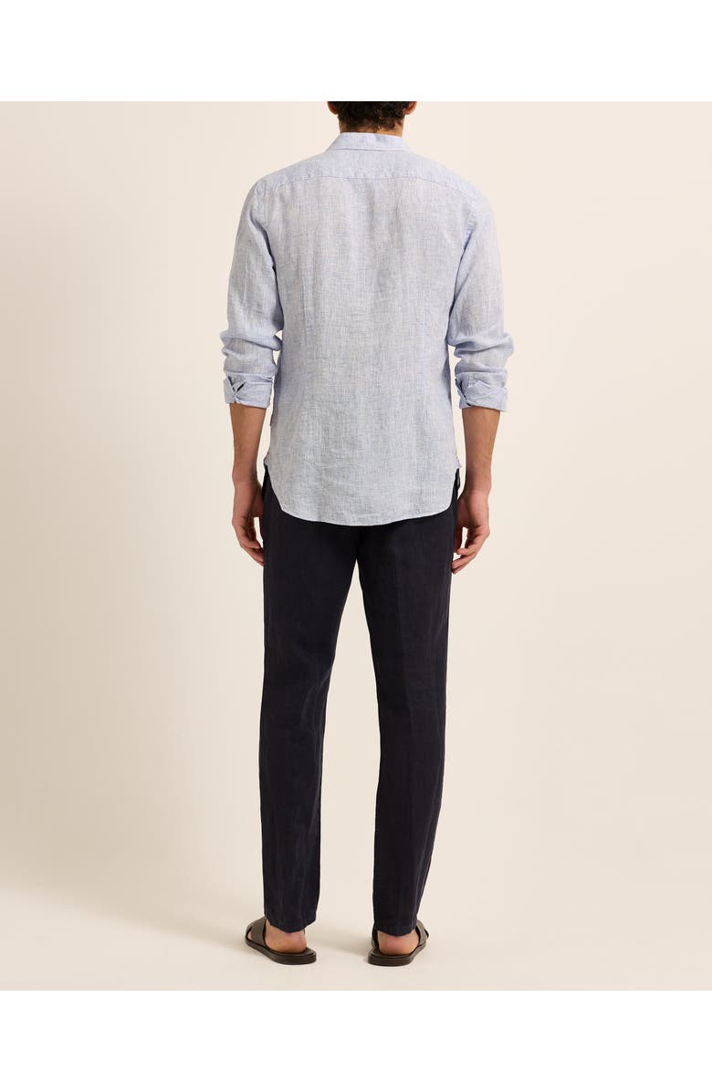 Orlebar Brown Giles Linen Tailored-Fit Shirt, Alternate, color, Navy/White